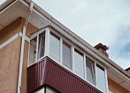 Остекление балкона с расширением, ПВХ, профнастил mobile